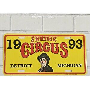 1993 Shrine Circus Detroit Michigan License Plate vintage collectible item